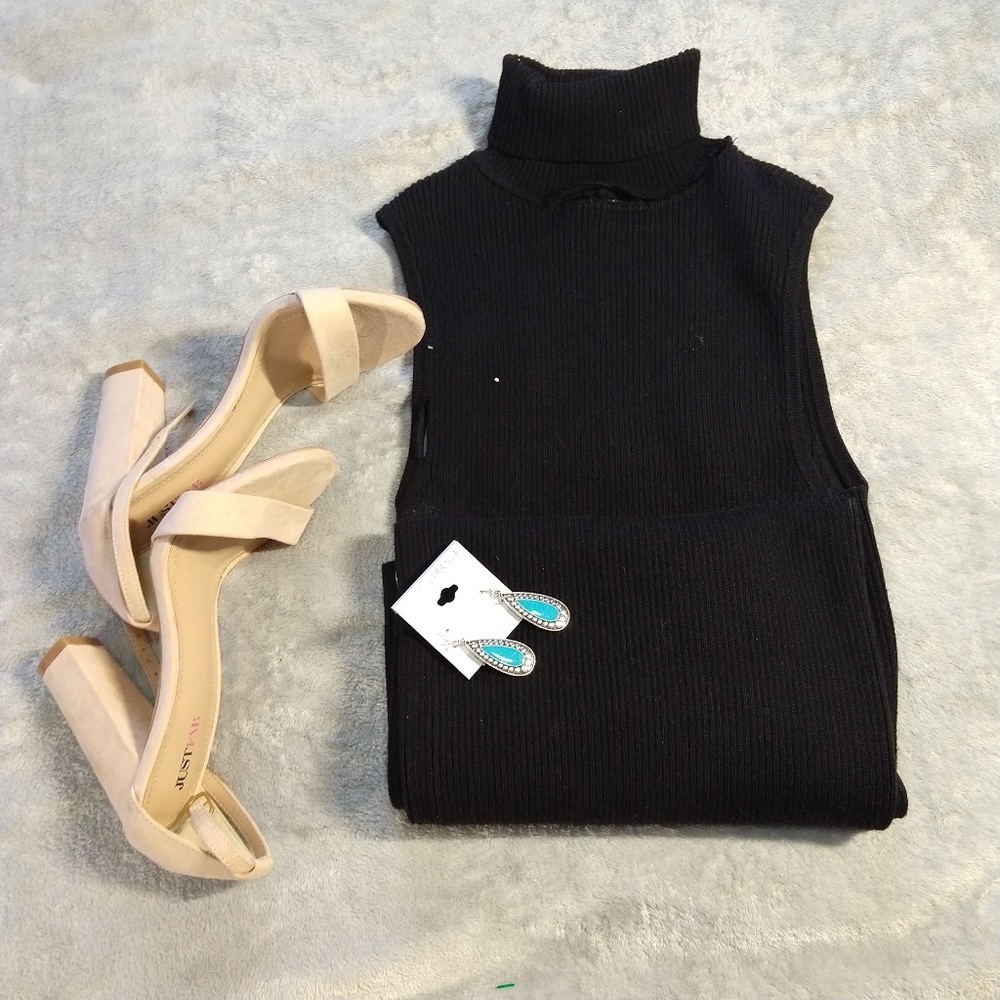 Knit Ribbed Bodycon Dress Midi - Picture 3 of 4